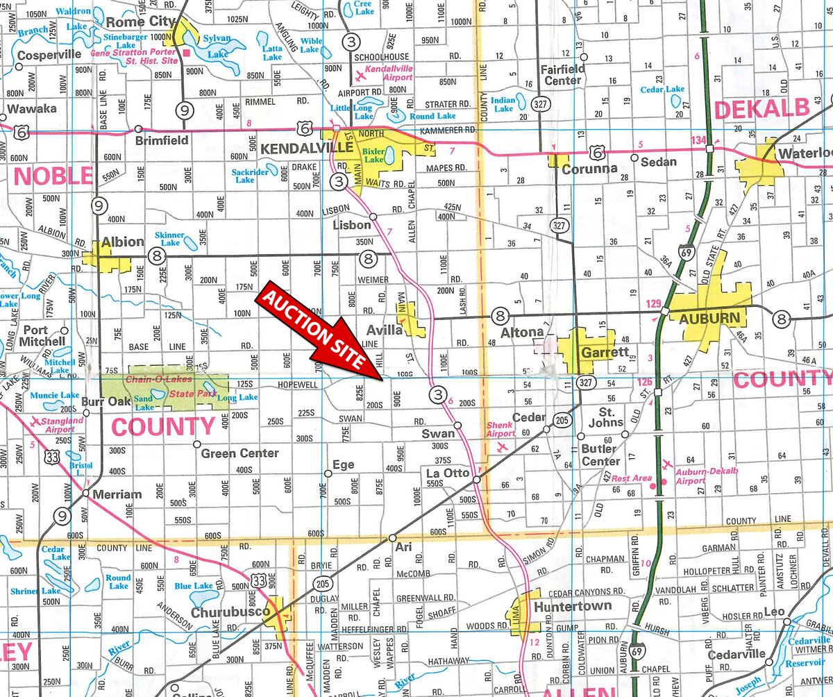 Area map - EQUIPMENT AUCTION IN NOBLE COUNTY, INDIANA